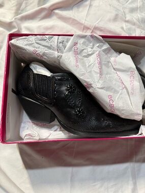 BCBGeneration Black Leather Western Ankle Booties